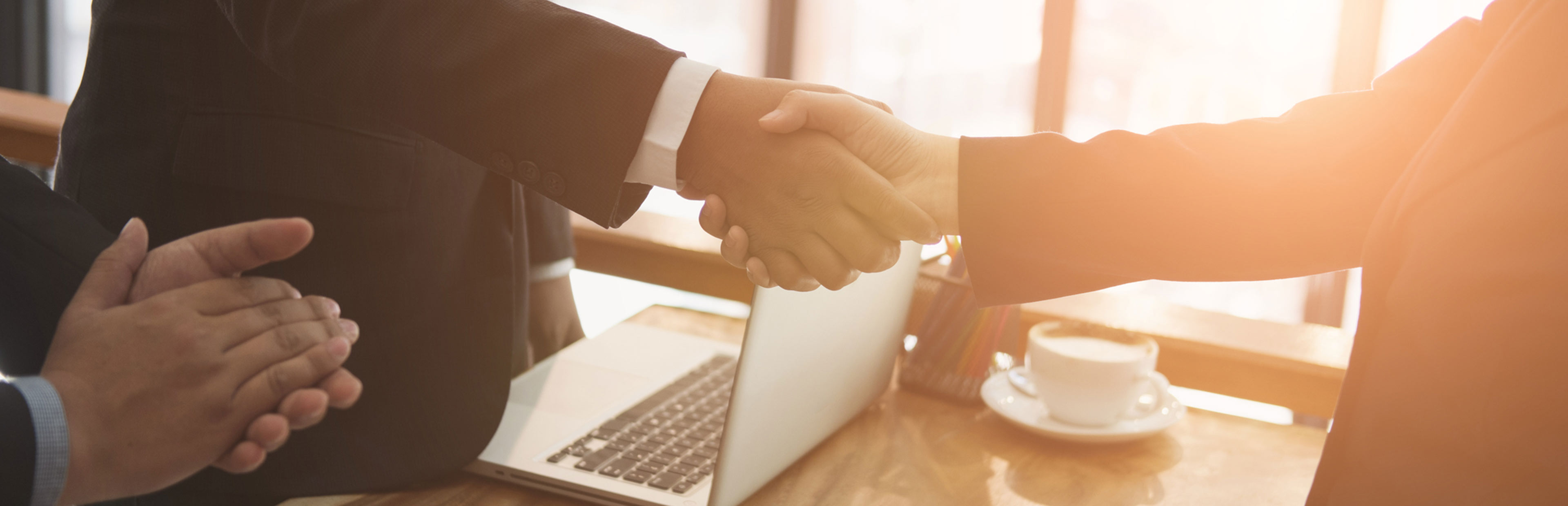 Two people shaking hands 